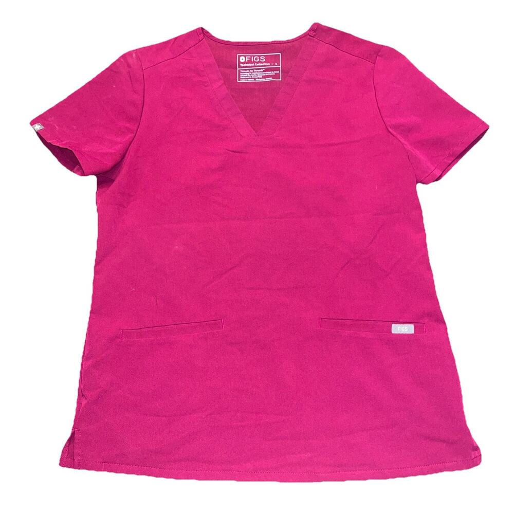 FIGS Casma Basic Scrub Medical Top Pink Size Small